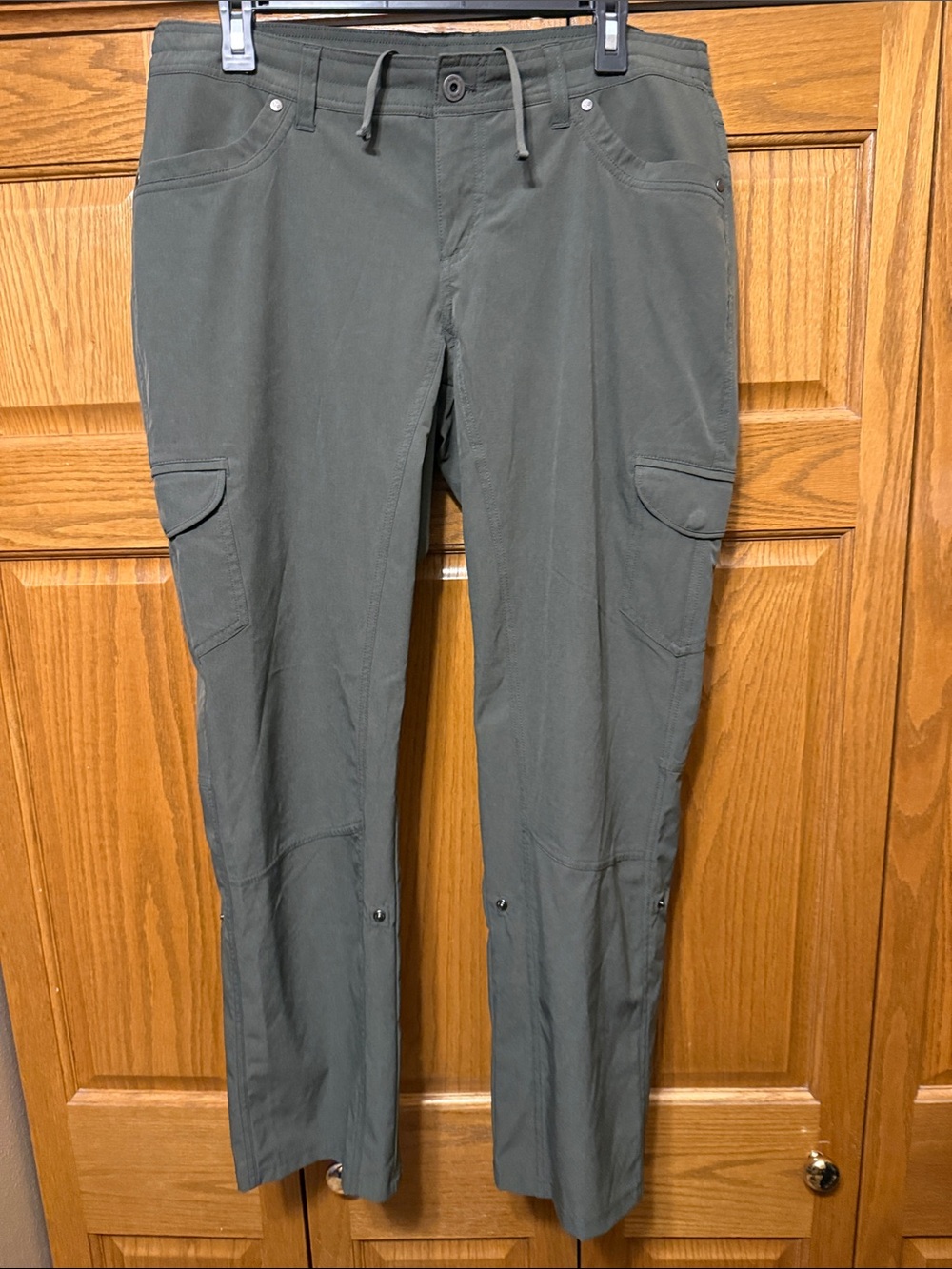 Kuhl Women's Olive Green Cargo Trousers-14 Short